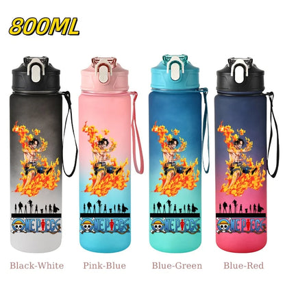 800ML ONE PIECE Monkey D. Luffy Nico Robin Anime Straw Sport Water Bottle for Easy Carry Ideal for Fitness Sports Outdoor
