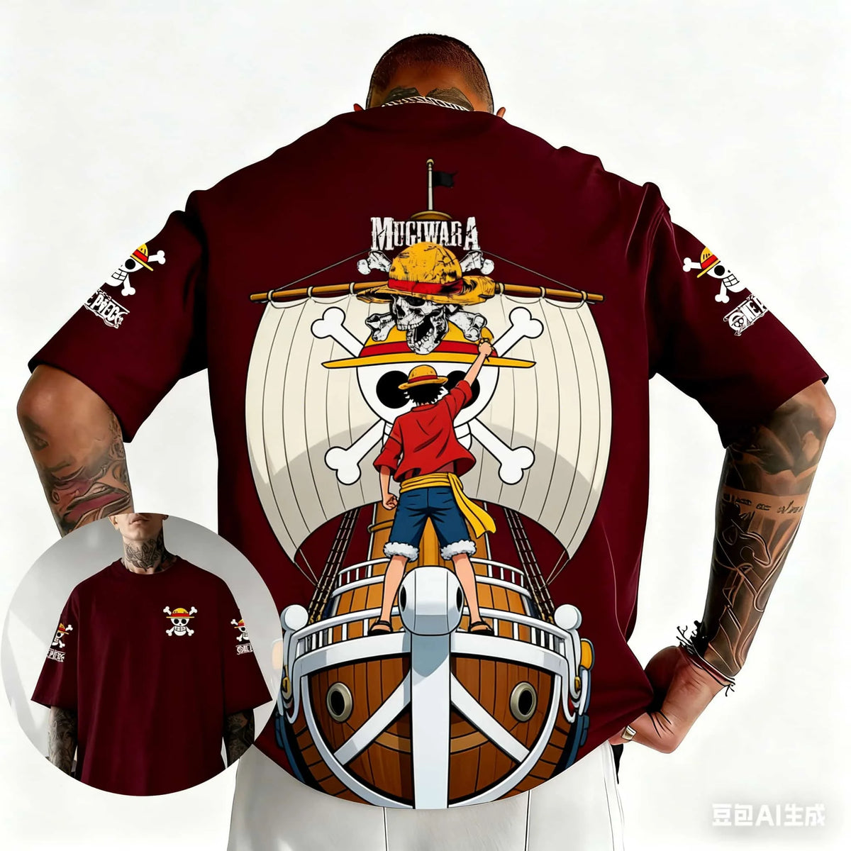 2026 Summer One Piece Luffy Retro Cosplay T-shirt Men's Oversized 3D Printed Short-sleeved Family Unisex Children's Sports Shirt