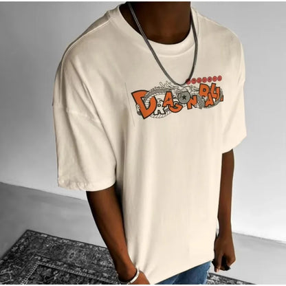 Dragon Ball Men's Anime CollaborationT-Shirt 2025 Summer Loose Large Size Printing Street Casual Children's Parent-Child Top