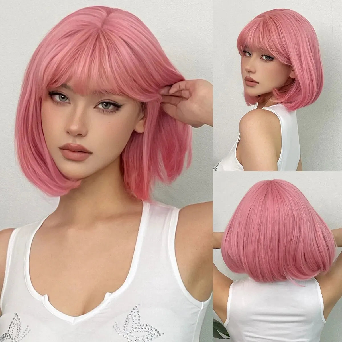 Unknown Character Pink Bob Wig