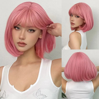 Unknown Character Pink Bob Wig