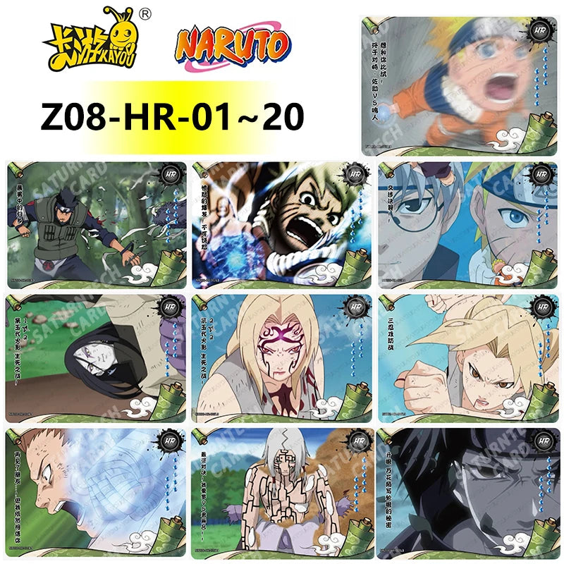 Kayou Naruto Card Set AR CR MR UR PTR SSR SR R T2W9 T4W8 Full Series Uzumaki Sasuke Hinata Uchiha Anime Collection Cards Toy Gif