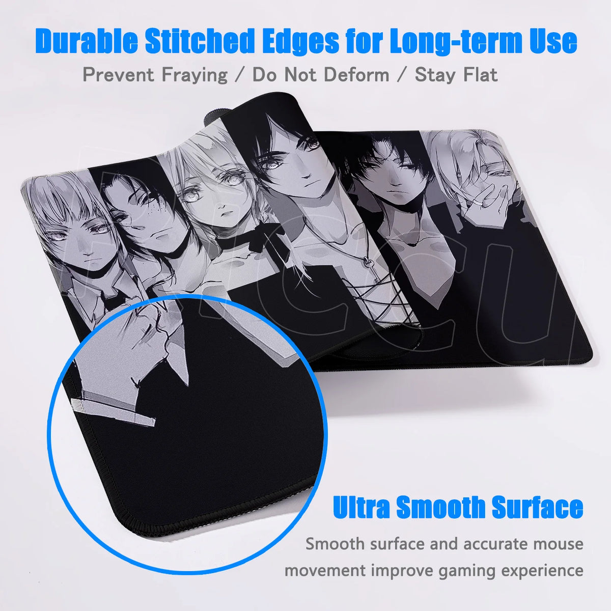 New HD Printing Attack on Titan Anime Desk Mat Large Lock Edge Mouse Pad Computer Mousepad Gaming Laptop Keyboard Mouse Mats Rug
