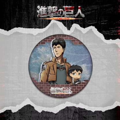 Attack on Titan 58 Badge Plain Glossy Film 58 Pin Anime Eren Yeager Ackerman Merchandise Souvenirs Collectibles Action Figures
