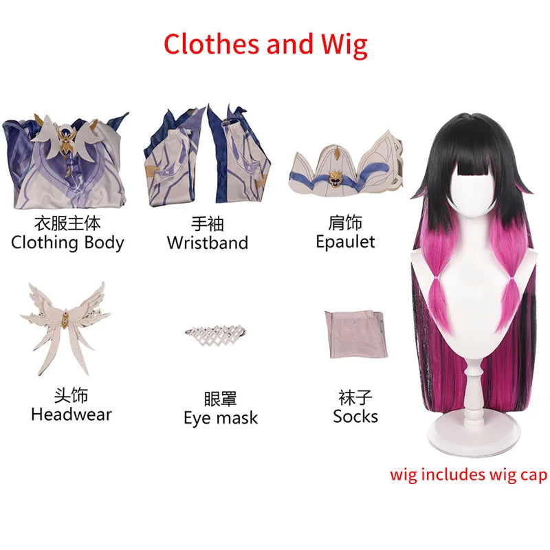 Genshin Impact Columbina Cosplay Wig