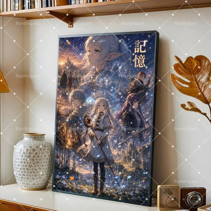 Magic Fantasy F-Frieren Beyond Journeys End Anime Canvas Painting Classic Elf Magic Girl Manga Art Poster Teens' Room Home Decor