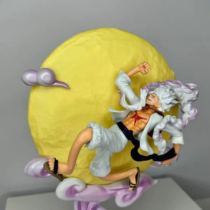 Anime One Piece Gear5 Nika Luffy Figure Moon Cloud Platform Statue PVC Collectible Figurine Model Decoration Toy