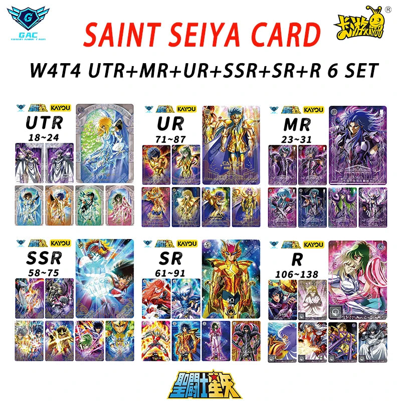 Kayou Saint Seiya Card Full Series Rare BP MR QR UR PR AR SSR SR R UTR Card Anime Collection Card Game Children's Toy Gift
