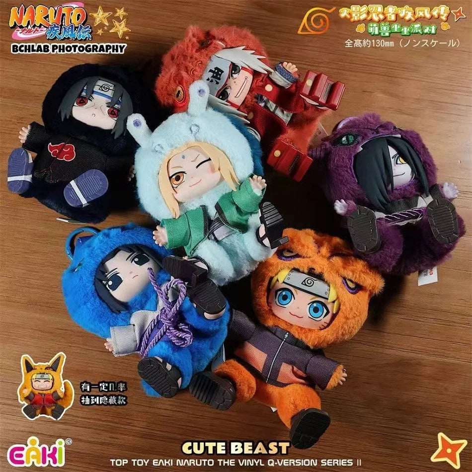Hot EAKI Naruto Vinyl Plush Blind Box Shippuden Party V2 Series Stuffed Plush Figure Bag Pendant Ornament Doll Toy Birthday Gift