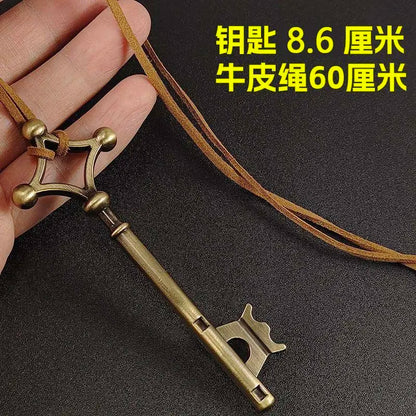 Attack on Titan 1:1 Same Key Necklace Punk Retro Pendant Cartoon Fashion Accessory Cosplay Prop Anime Children's Birthday Gift