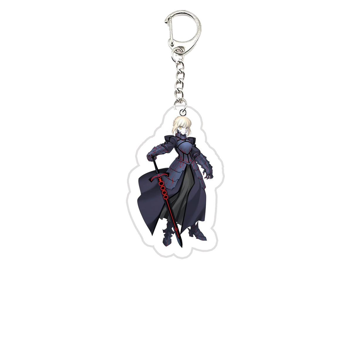 Acrylic Fate Stay Night Keyring Key Chains Cute Artoria Pendragon Saber KeyChain Pendant KeyRing for Accessories Bag Fans Gifts