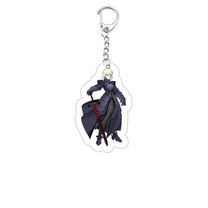Acrylic Fate Stay Night Keyring Key Chains Cute Artoria Pendragon Saber KeyChain Pendant KeyRing for Accessories Bag Fans Gifts