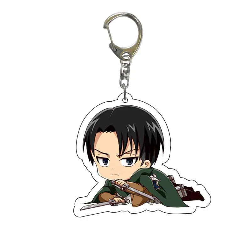 Attack On Titan Anime Peripheral Acrylic Figure Display Keychain Pendant Eren Mikasa Levi Creative Decorative Gift Accessories