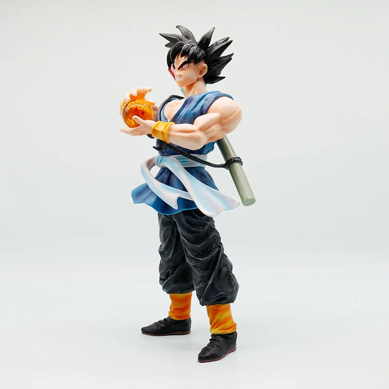 Dragon Ball Z Super Saiyan Goku Rage Statue Holding Dragon Ball Anime Figure Desktop Decor