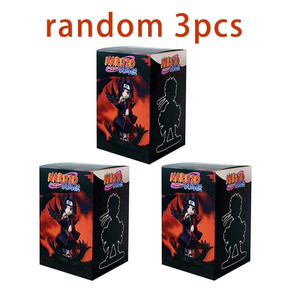 Popular Naruto Anime Figure Random Blind Box Doll Q Version Cute Uchiha Sasuke Figurine Car Decoration Collection Model Toy