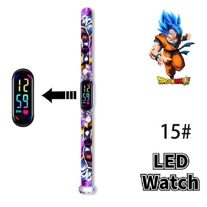 Bandai Dragon Ball Z 2 Fashion Cartoon Action Printing Anime LED Type Watches Kids Watch Birthday Gifts Toys