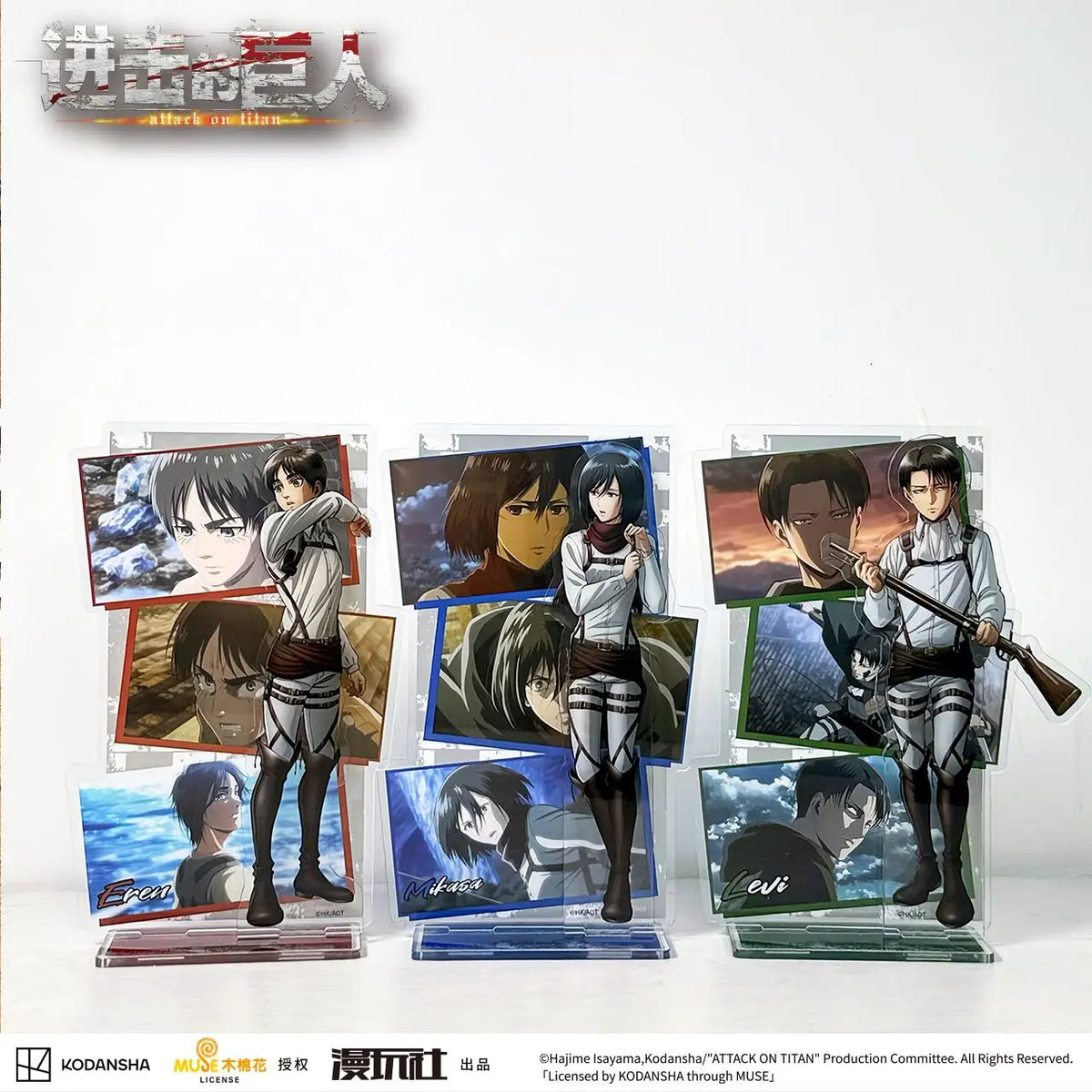 Attack on Titan Eren Jager Rival Ackerman Mikasa China Official Authorization TV Scene Series Acrylic Standing Plates