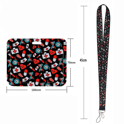 100 Styles Anatomy Credential Holder Keychains Neck Lanyard Pass Card Anime Credit Card Holder Keychain Straps Wholesale