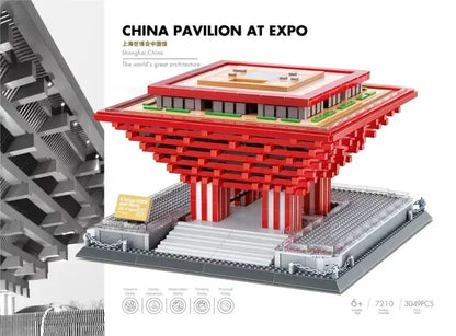 MOC World Famous Architecture Edifice Opera House Building Blocks Villa Savoye Bridge Tower Toy Children Birthday Christmas Gift