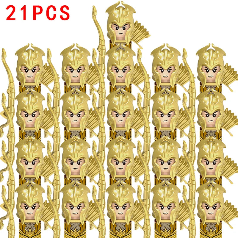 Lord Rings Elves Orcs Army Dwarf Rohan Mini Action Toy Figures Building Blocks Assembly Toys for Kids Birthday Gift