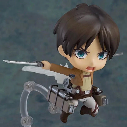 Attack on Titan Chibi Figure Eren 375 Mikasa 365 Armin 435 Interchangeable Face Movable Action Figure Desktop Ornament Gift