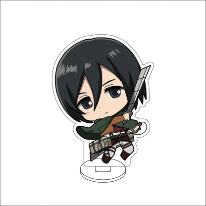 10CM Anime ‌Attack on Titan Cos Eren Jaeger Mikasa Ackerman Levi Ackerman Hanji Zoe Figure Acrylic Stand Cute Ornaments Gifts