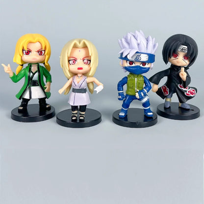12pcs One Anime Naruto Figure Shippuden Hinata Sasuke Itachi Kakashi Gaara Anime Q Version PVC Figures Toys Dolls Kid Gift