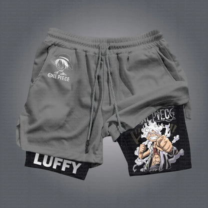 ONE PIECE Shanks Classic Anime Printed Double Layer Shorts 2026 US Summer Unisex Loose Sports Breathable Pants