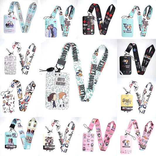 100 Styles Anatomy Credential Holder Keychains Neck Lanyard Pass Card Anime Credit Card Holder Keychain Straps Wholesale
