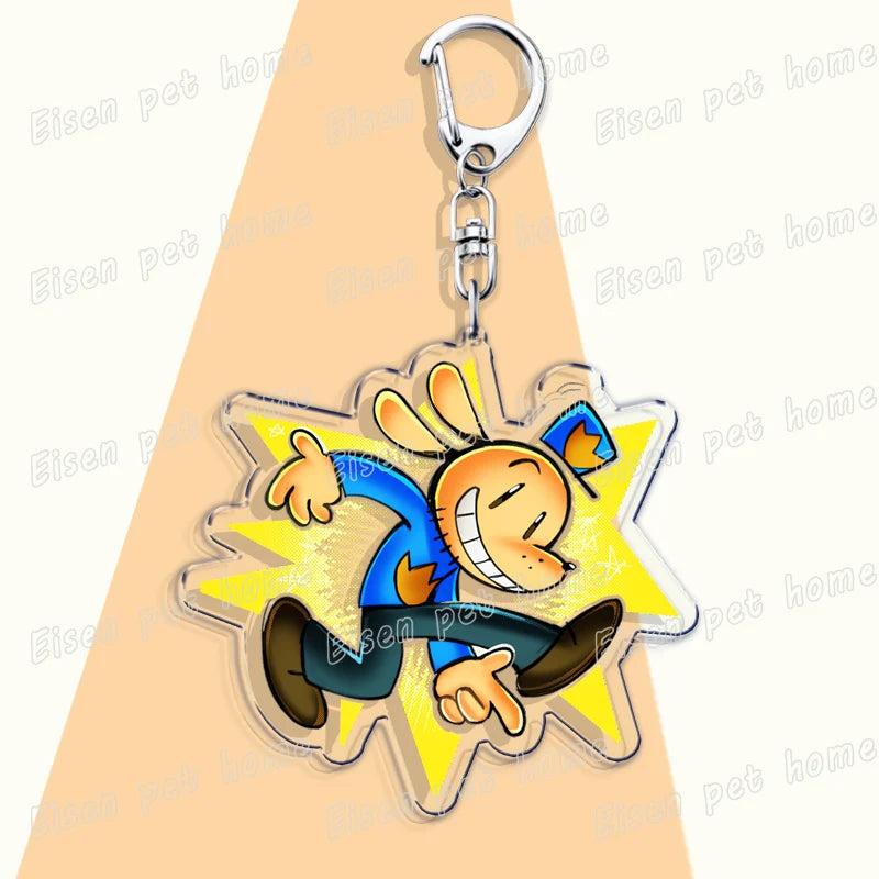 Dog Man Cat Keychain