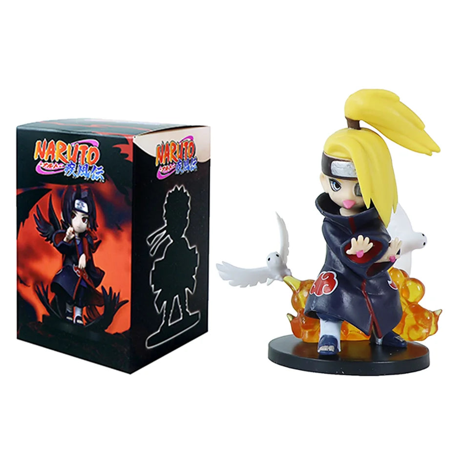 Popular Naruto Anime Figure Random Blind Box Doll Q Version Cute Uchiha Sasuke Figurine Car Decoration Collection Model Toy