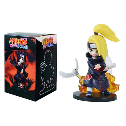Popular Naruto Anime Figure Random Blind Box Doll Q Version Cute Uchiha Sasuke Figurine Car Decoration Collection Model Toy