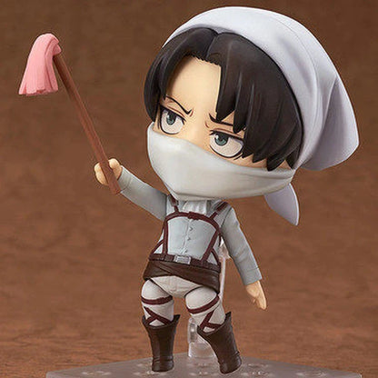#417 Levi Ackerman Cleaning Captain Interchangeable Face Figure Desktop Ornament Collectible Gift For Attack On Titan Anime Fans