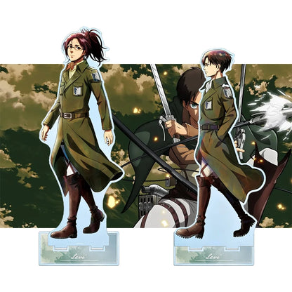 Attack on Titan Levi Ackerman Survey Corps Walking Coat Ver 15cm Acrylic Stand Keychain Anime Otaku Collectible Decor Gift