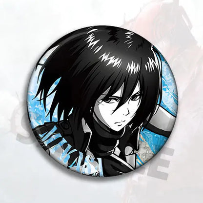 Attack on Titan Anime Badge Pin Set Levi Ackerman Eren Yeager Mikasa Ackerman Hange Zoe Sasha Braus Jean Kirstein Metal Brooch