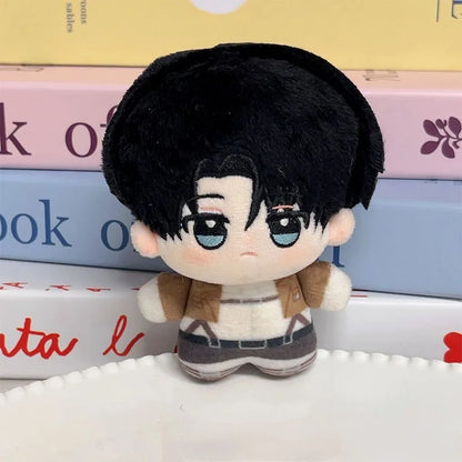 2026 new 10cm Attack on Titan Plush  Eren Mikasa Levi Anime Mini  Cute Backpack Pendant Decoration Boys Girls Gift