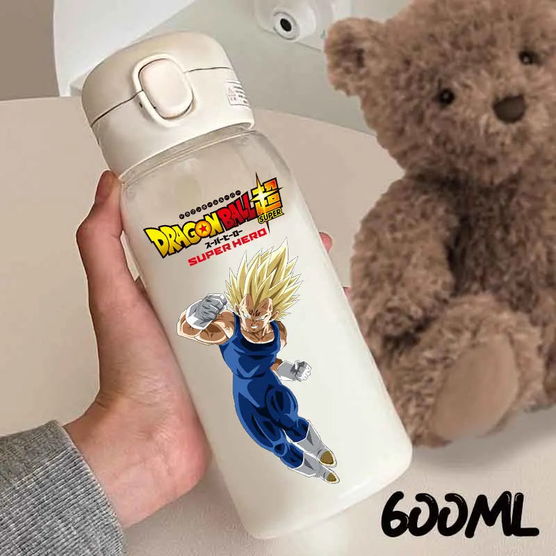 For Dragon Ball Straw Bottles 600ml Vegeta Goku Transparent Plastic Anti Drop Water Bottle Students Outdoor Capacity