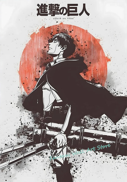 A-ttack-on-Titan Anime Levi Ackerman Eren Yeager Anime Characters Series Poster Canvas Painting Wall Pictures Home Room Decor