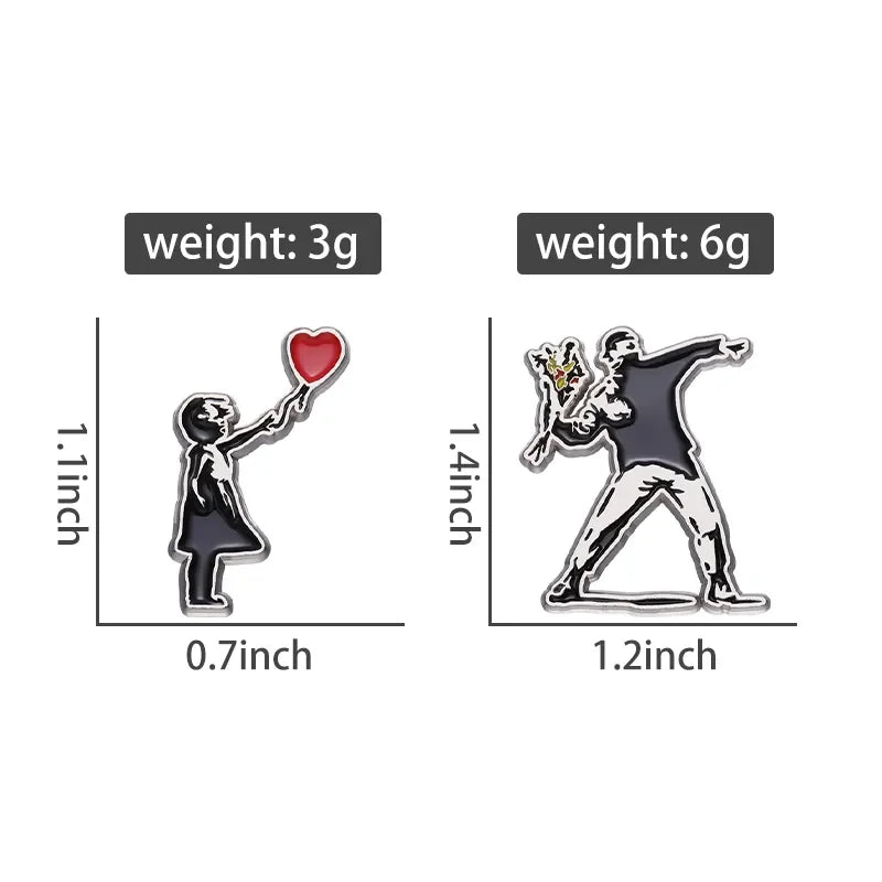Classic Art People Brooch Enamel Pin Flower Boy Girl Badge Lapel Fashion Custom Friends Couple Jewelry Gift Accessories