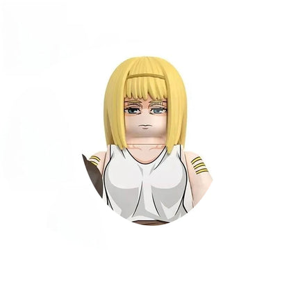 Anime Attack on Titan Building Blocks Keychain Mini Figure Keyring Collectible Toy Pendant for Bag Accessories Fans Gift