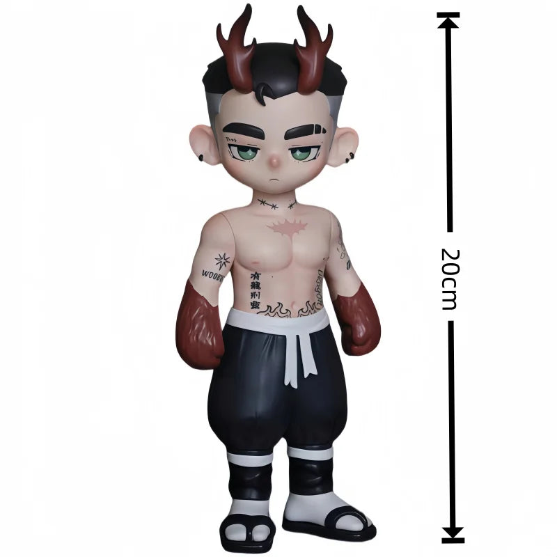 Toos Deer Head Boy Figure Muscle Guy Handsome Boy with Tattoo Warrior Doll Running Park Collection Ornament Accompany Gift