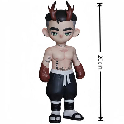 Toos Deer Head Boy Figure Muscle Guy Handsome Boy with Tattoo Warrior Doll Running Park Collection Ornament Accompany Gift