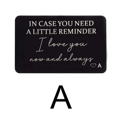 GEKTIMER Wallet Card Romantic "I Love You Now & Always" Heart Inspirational Gift For Boyfriend Husband Wedding Birthday Present