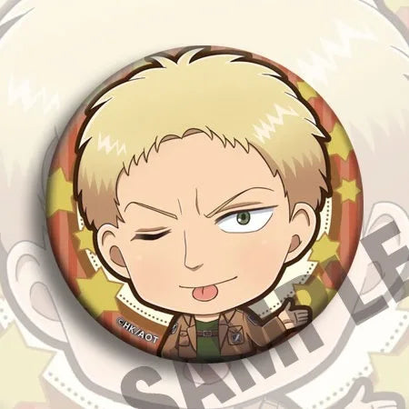 Japanese Official Attack On Titan Anime Badge 58mm C Version Mikasa Levi Pin Collectible Gift Cosplay Merchandise Poster