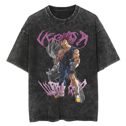 Hip Hop Streetwear Japan Anime Dragon Ball Print Oversized T-Shirt