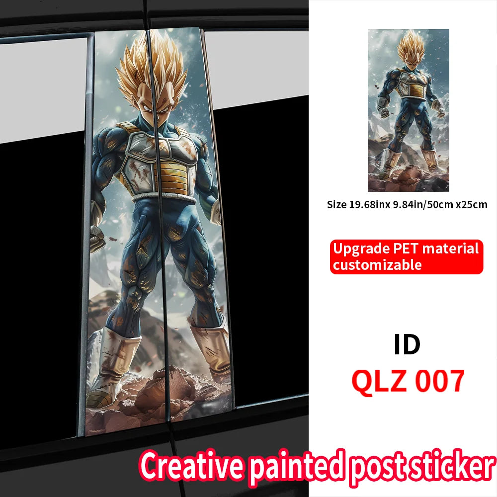 Anime Son Goku Car Stickers Auto B Pillar Waterproof Funny Decoration