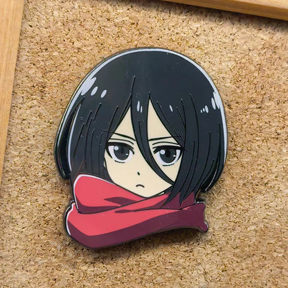 Mikasa Ackerman Badges Pendant Attack on Titan Pins Japanese Anime Manga Brooches for Backpack Clothing Lapel Cosplay Toy Gift