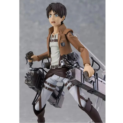 Attack On Titan Figma Eren#207 Levi#213 Erwin#446 Mikasa#203 Anime Action Figure Pvc Model Toy Collectible Desktop Ornament Gift