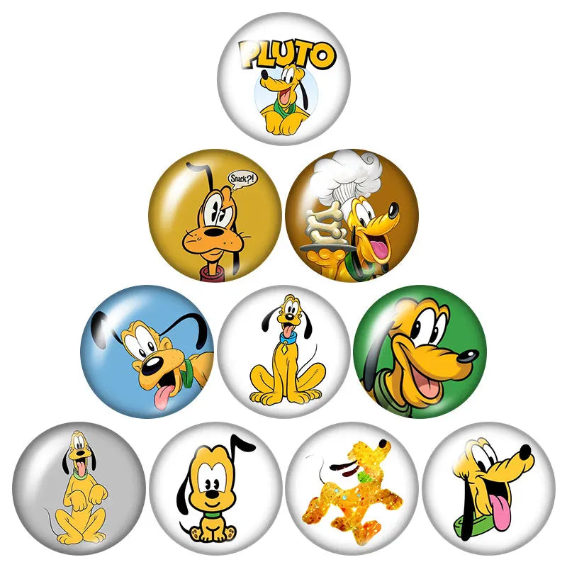 Pluto Goofy Dogs Glass Cabochon