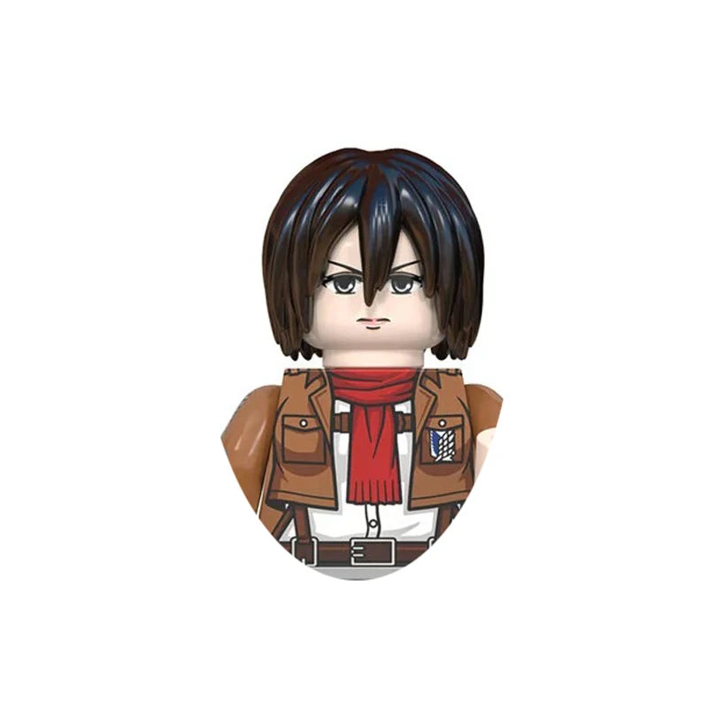 New Attack on Titan Minifigure Keychain Shingeki No Kyojin Eren Levi Mikasa Anime Action Figures Toys for Kids Gift